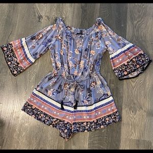 Off the Shoulder Floral Romper